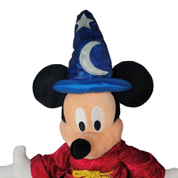 Disney Parks Sorcerer's Apprentice Fantasia Large Plush 23" Doll Mickey Mouse - Picture 2 of 10